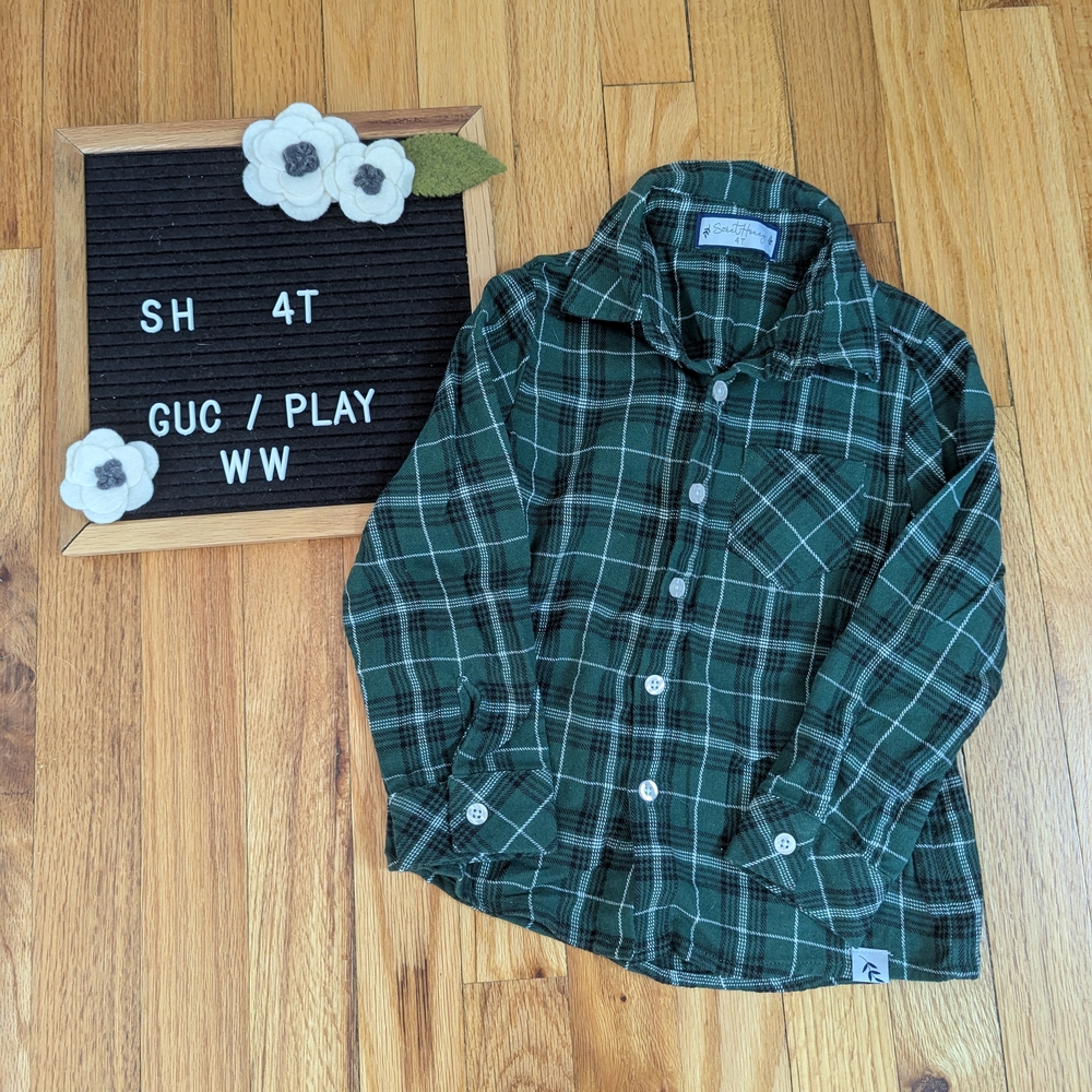 SweetHoney Green Plaid Shirt